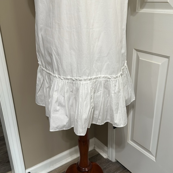 J.Crew Ruffle-hem shirtdress in white cotton poplin - Picture 8 of 10